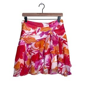 Milly Pink and Orange Floral Skirt